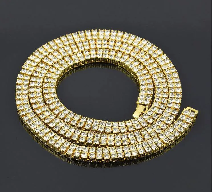 2 Row Tennis 14K Yellow Gold Plated Chain