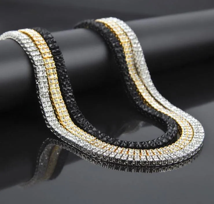 2 Row Tennis 14K Yellow Gold Plated Chain