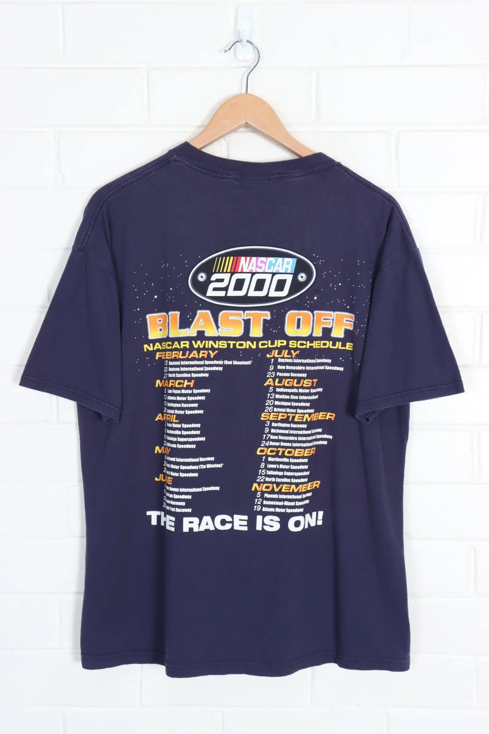 2000 NASCAR 'We Have Ignition' Winston Cup Schedule & Date Tee (L-XL)