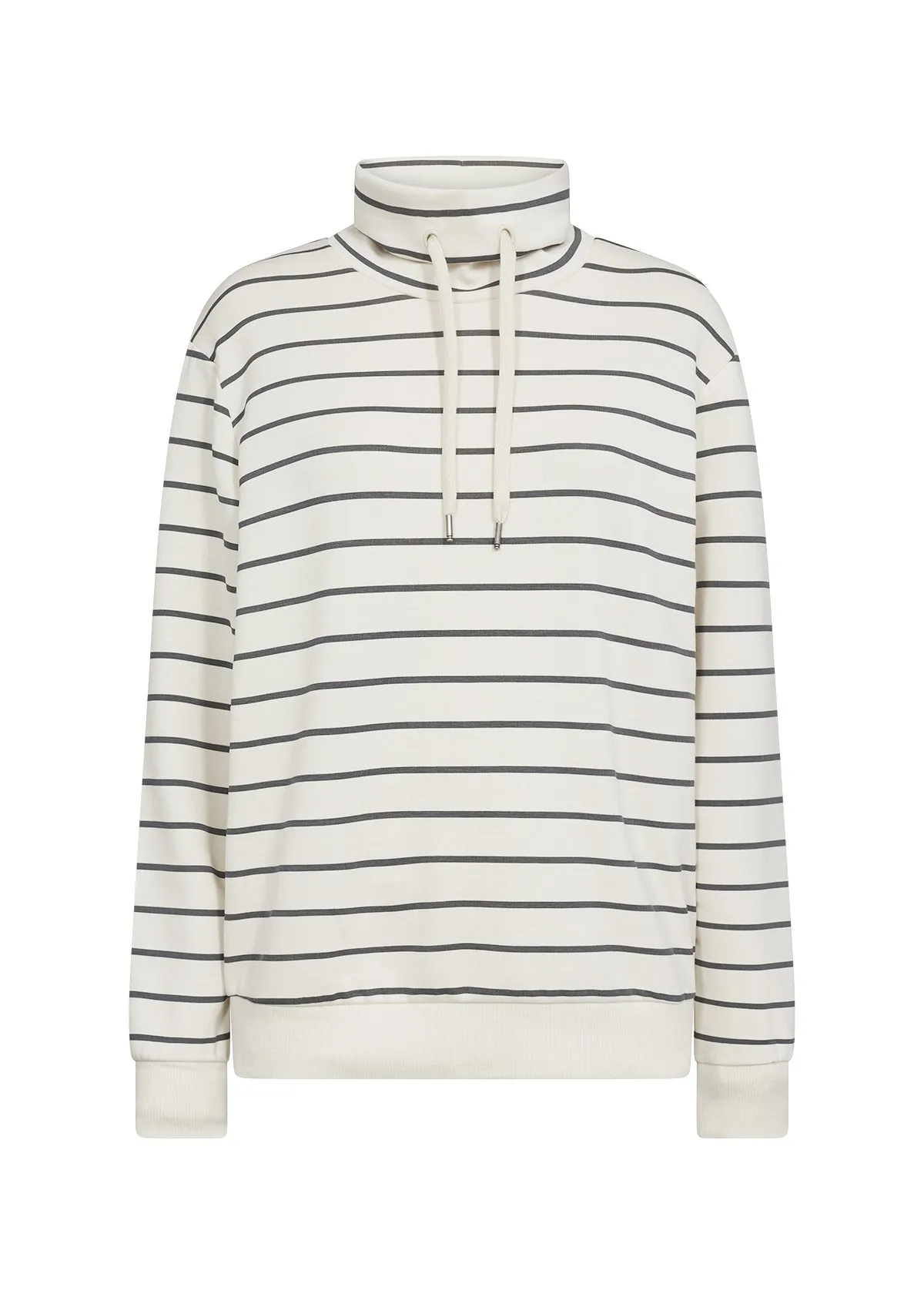 26404- Soya Concept Striped Sweatshirt- Cream/Charcoal