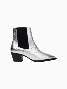 3pm Friday Rocks! Vegan Piatex Ankle Boots | Metallic Silver