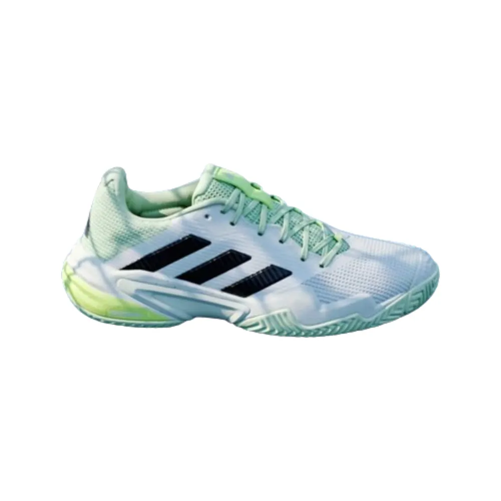 Adidas Men's Barricade 13 Tennis Shoe (Cloud White/Core Black/Semi Green Spark)