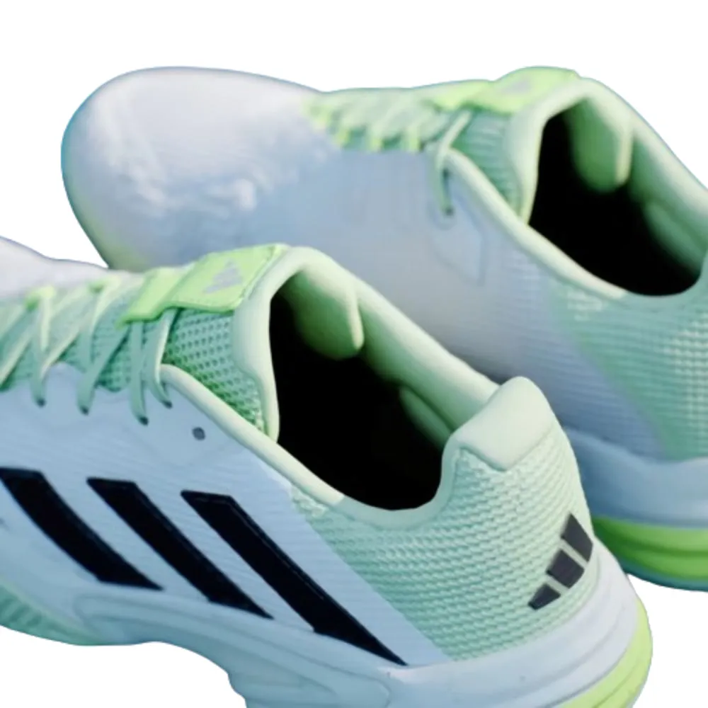 Adidas Men's Barricade 13 Tennis Shoe (Cloud White/Core Black/Semi Green Spark)