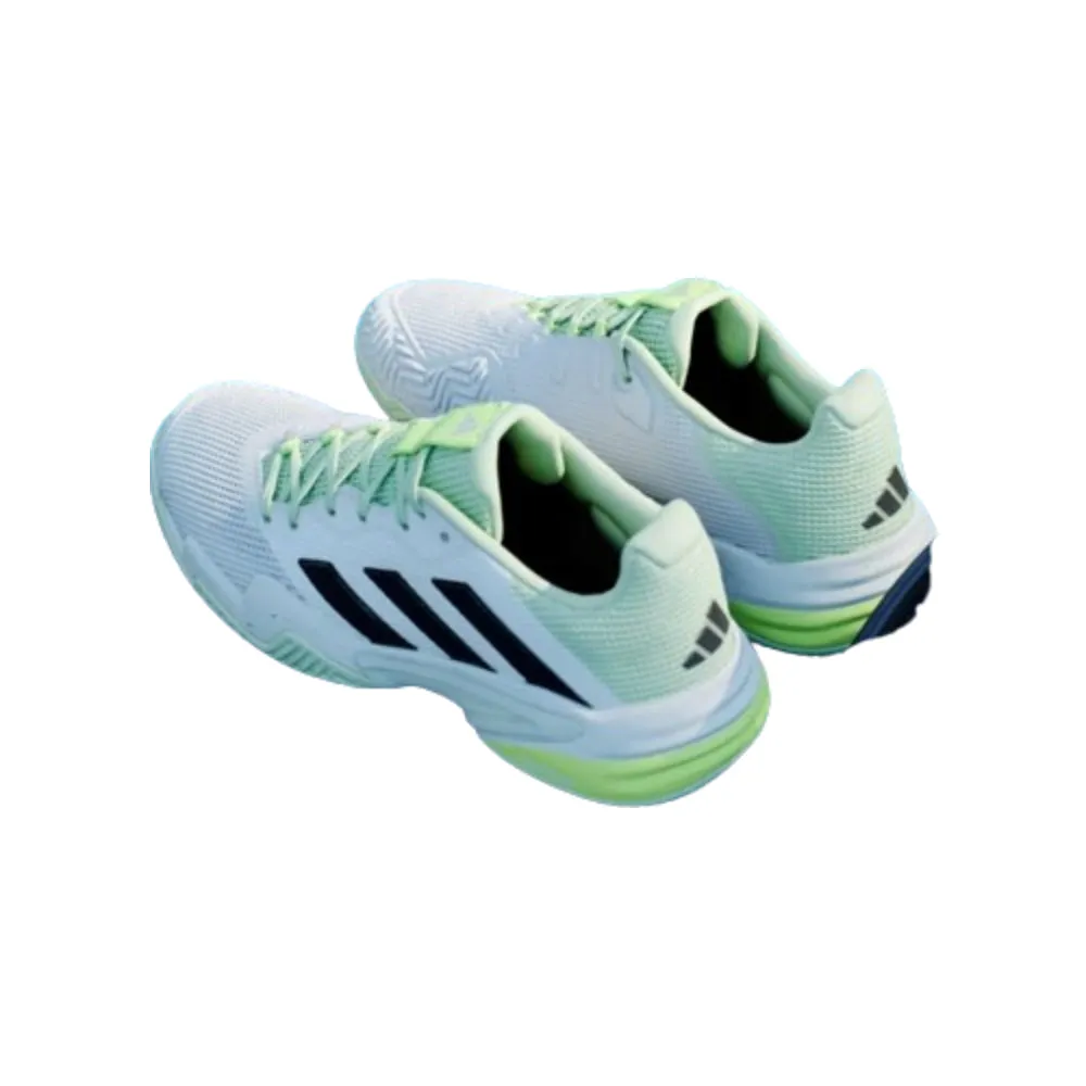 Adidas Men's Barricade 13 Tennis Shoe (Cloud White/Core Black/Semi Green Spark)