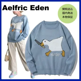 Aelfric Eden  |Crew Neck Casual Style Unisex Street Style Plain Logo