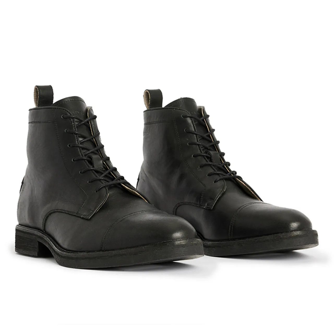 ALLSAINTS Drago Lace-Up Leather Boots - Black