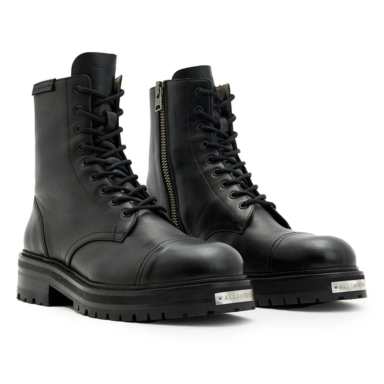 ALLSAINTS Hank Chunky Leather Boots - Black