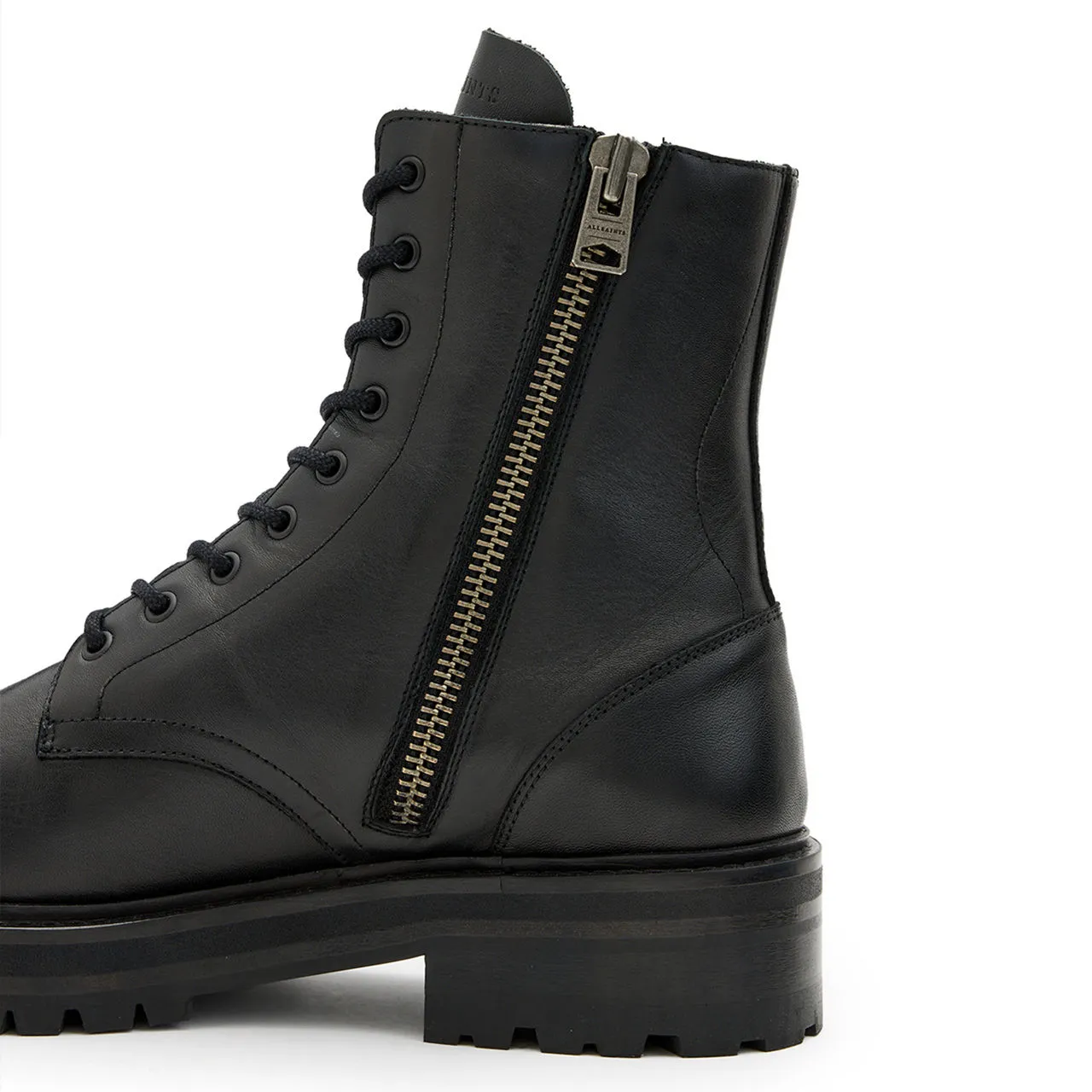 ALLSAINTS Hank Chunky Leather Boots - Black