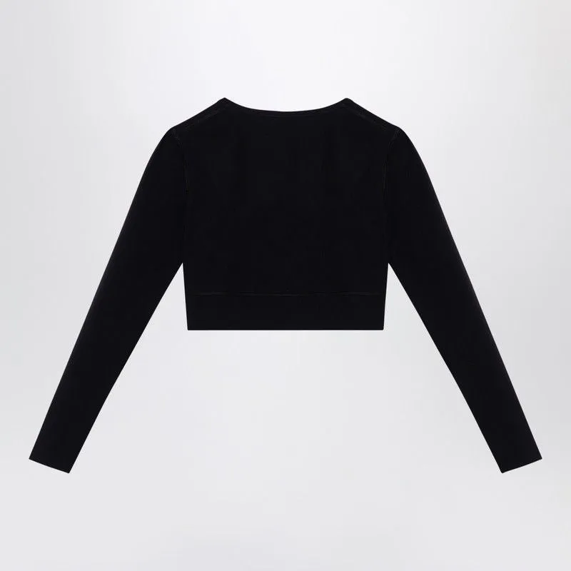 BALENCIAGA Sleek Black Activewear Crew-Neck Top