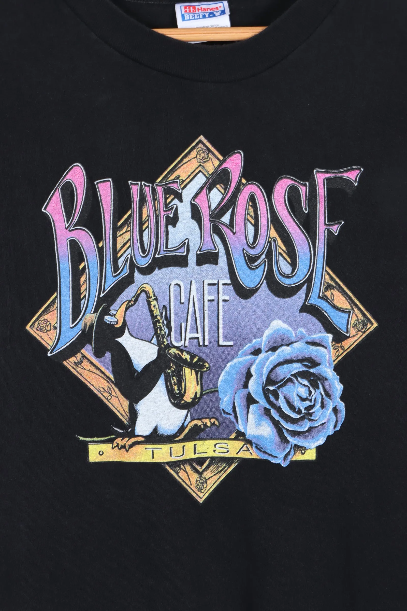 Blue Rose Cafe 90s No Crybabies Front Back Black T-Shirt (XXL)