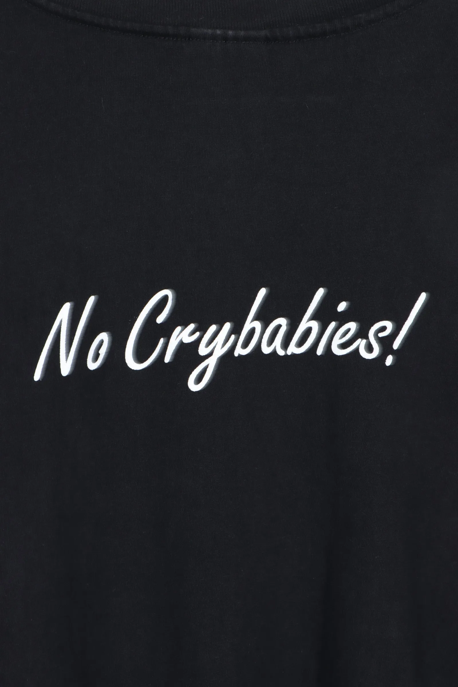 Blue Rose Cafe 90s No Crybabies Front Back Black T-Shirt (XXL)