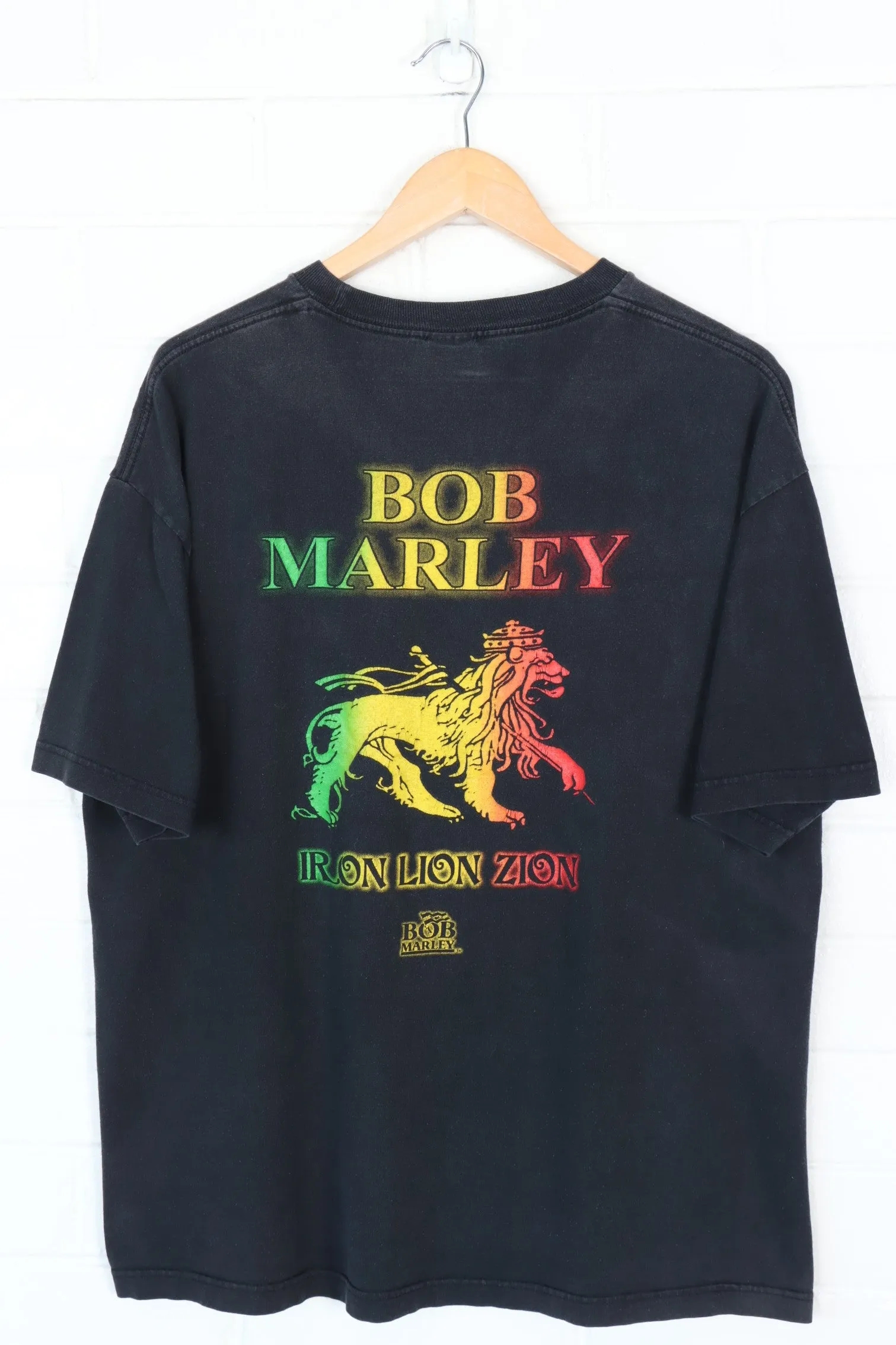 BOB MARLEY Embroidered Iron Lion Zion T-Shirt (XL)