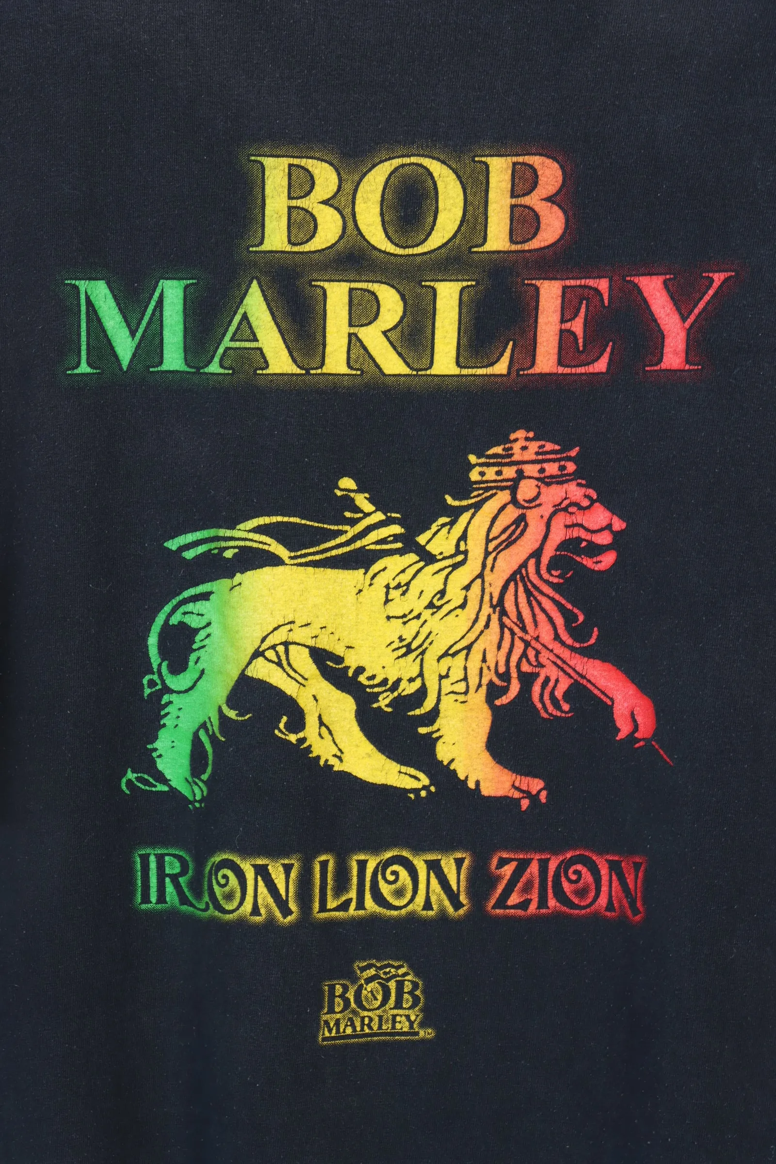 BOB MARLEY Embroidered Iron Lion Zion T-Shirt (XL)