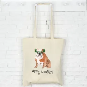 British Bulldog Christmas Tote Bag