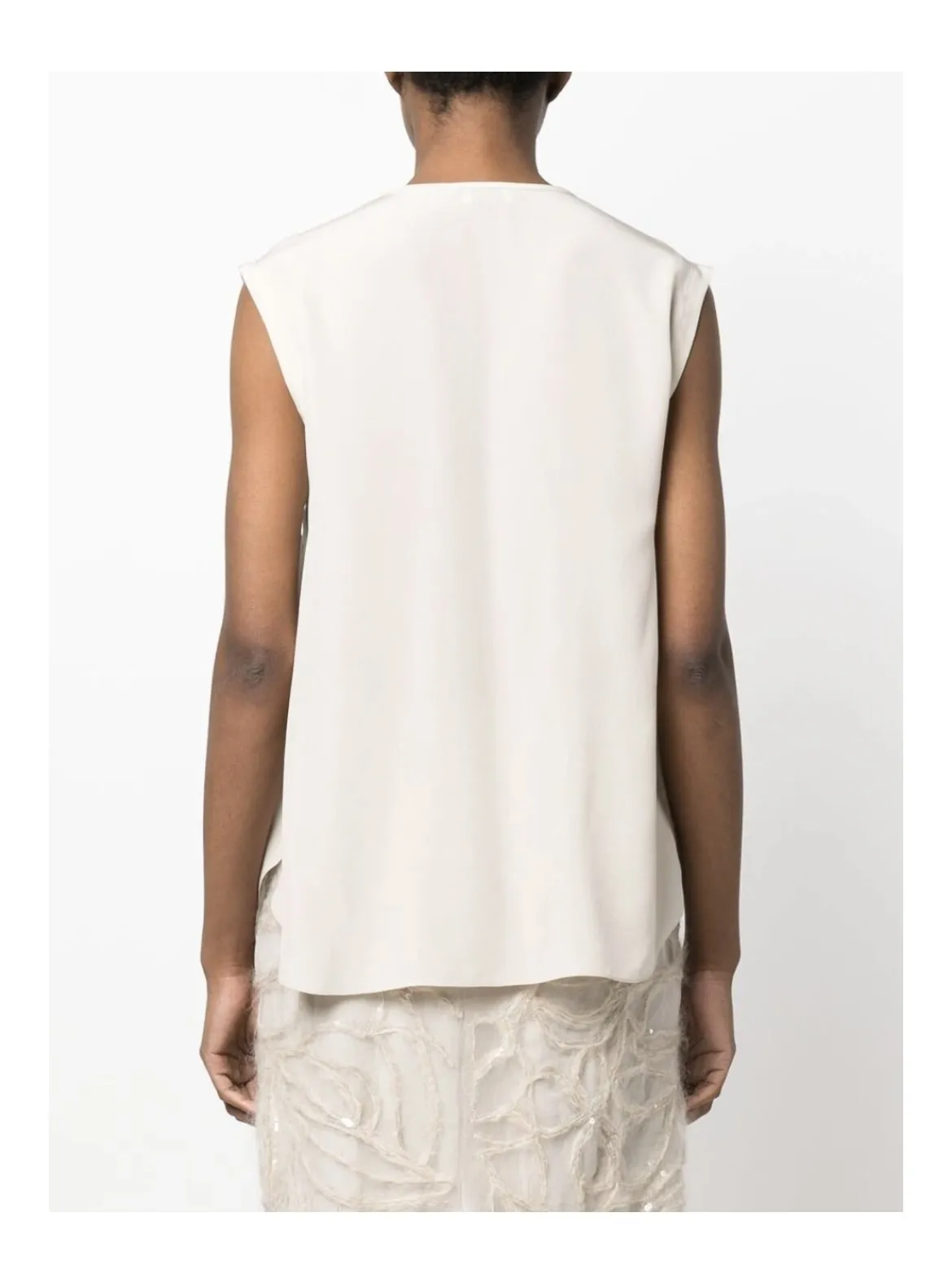 BRUNELLO CUCINELLI  |Casual Style Silk Sleeveless V-Neck Plain Tanks & Camisoles