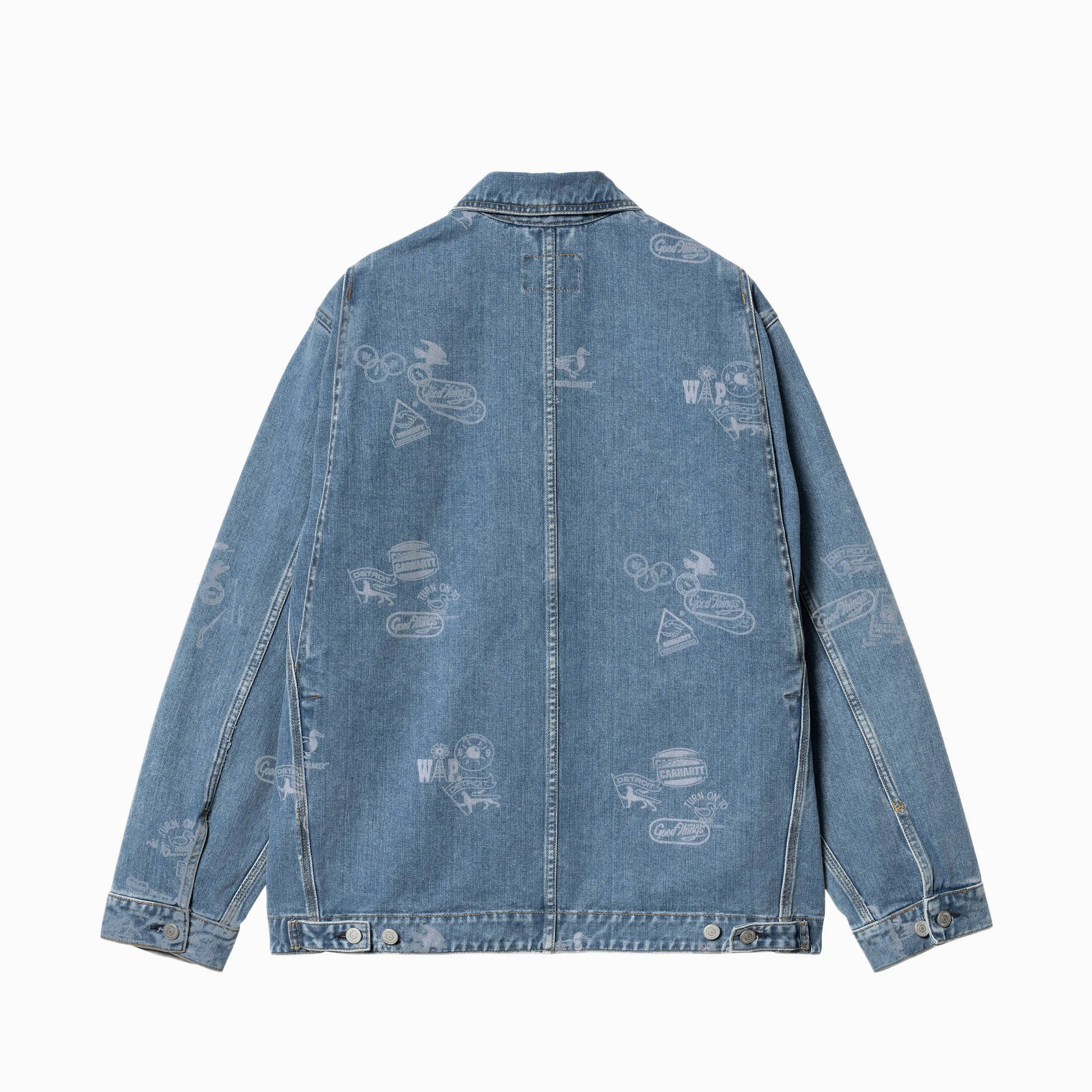 CARHARTT WIP STAMP JACKET PRINT BLUE BLEACHED - I033743