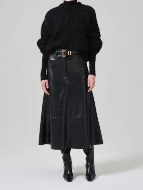 Cassia Leather Skirt - Black