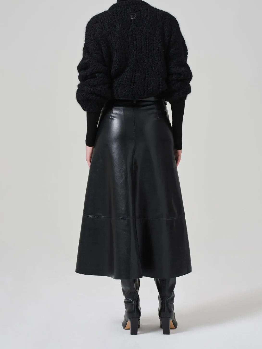 Cassia Leather Skirt - Black