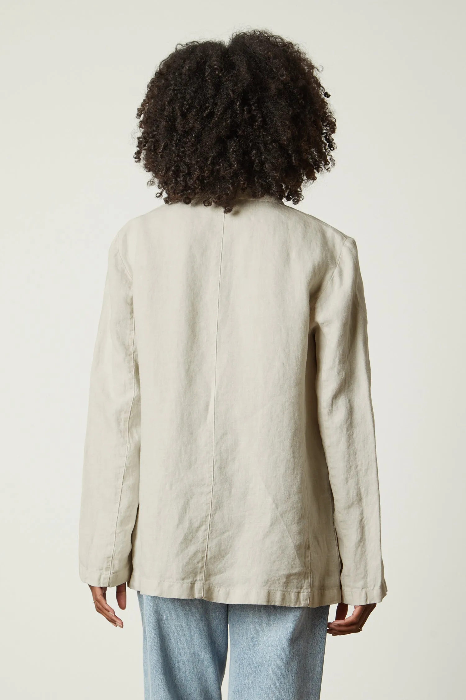 CASSIE HEAVY LINEN BLAZER IN SAND