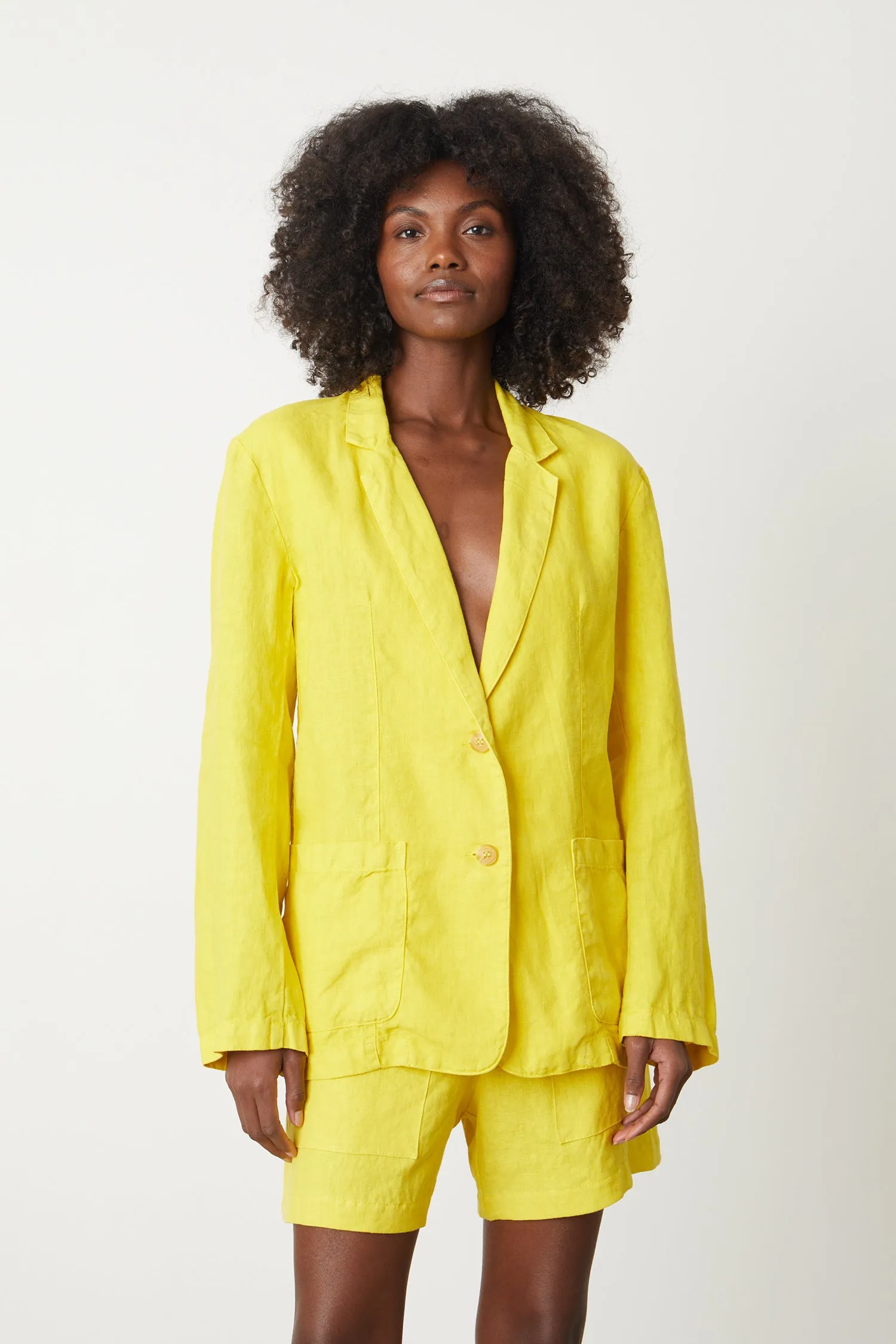 CASSIE HEAVY LINEN BLAZER IN SUN