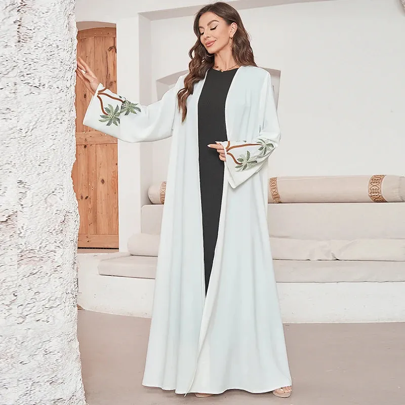 Casual Embroidery Open Kimono Abaya Muslim