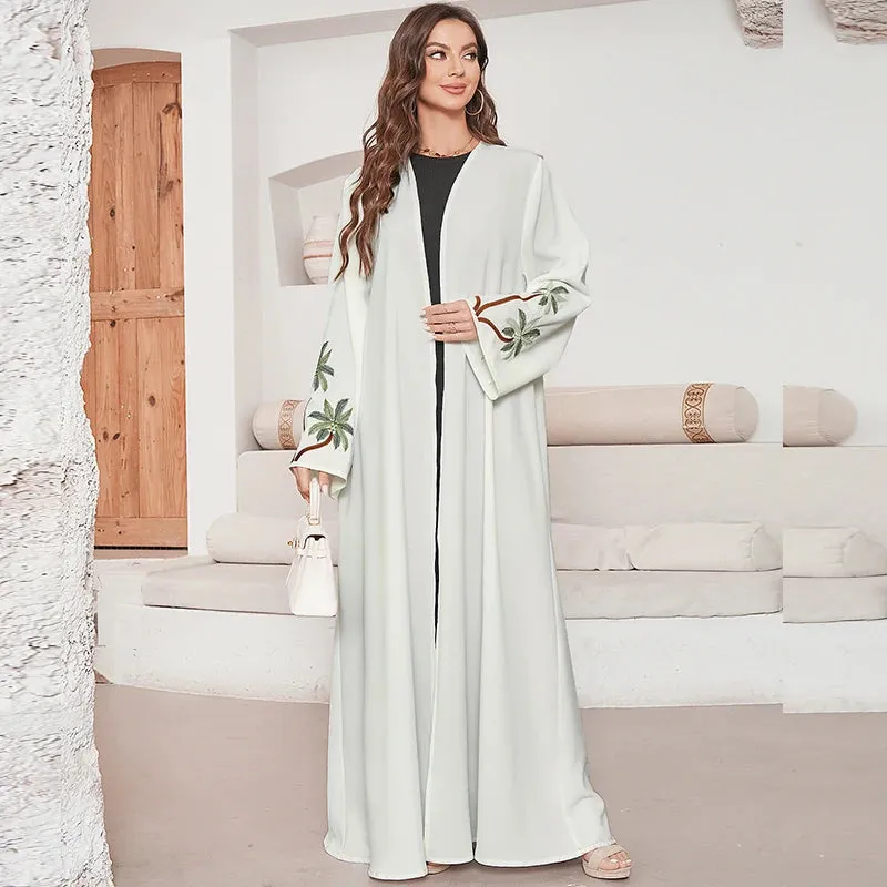 Casual Embroidery Open Kimono Abaya Muslim