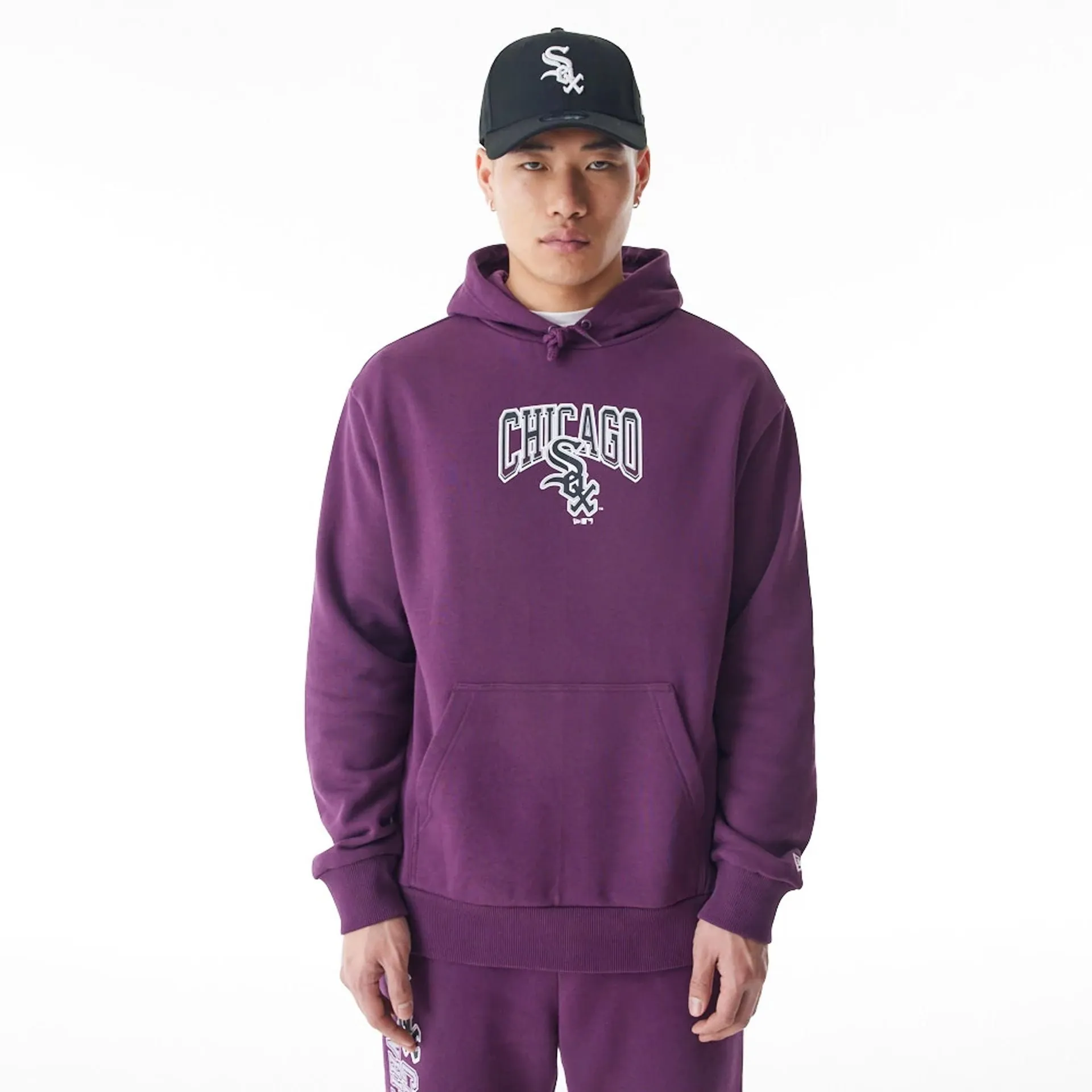 Chicago White Sox MLB Gradient Dark Purple Oversized Pullover Hoodie