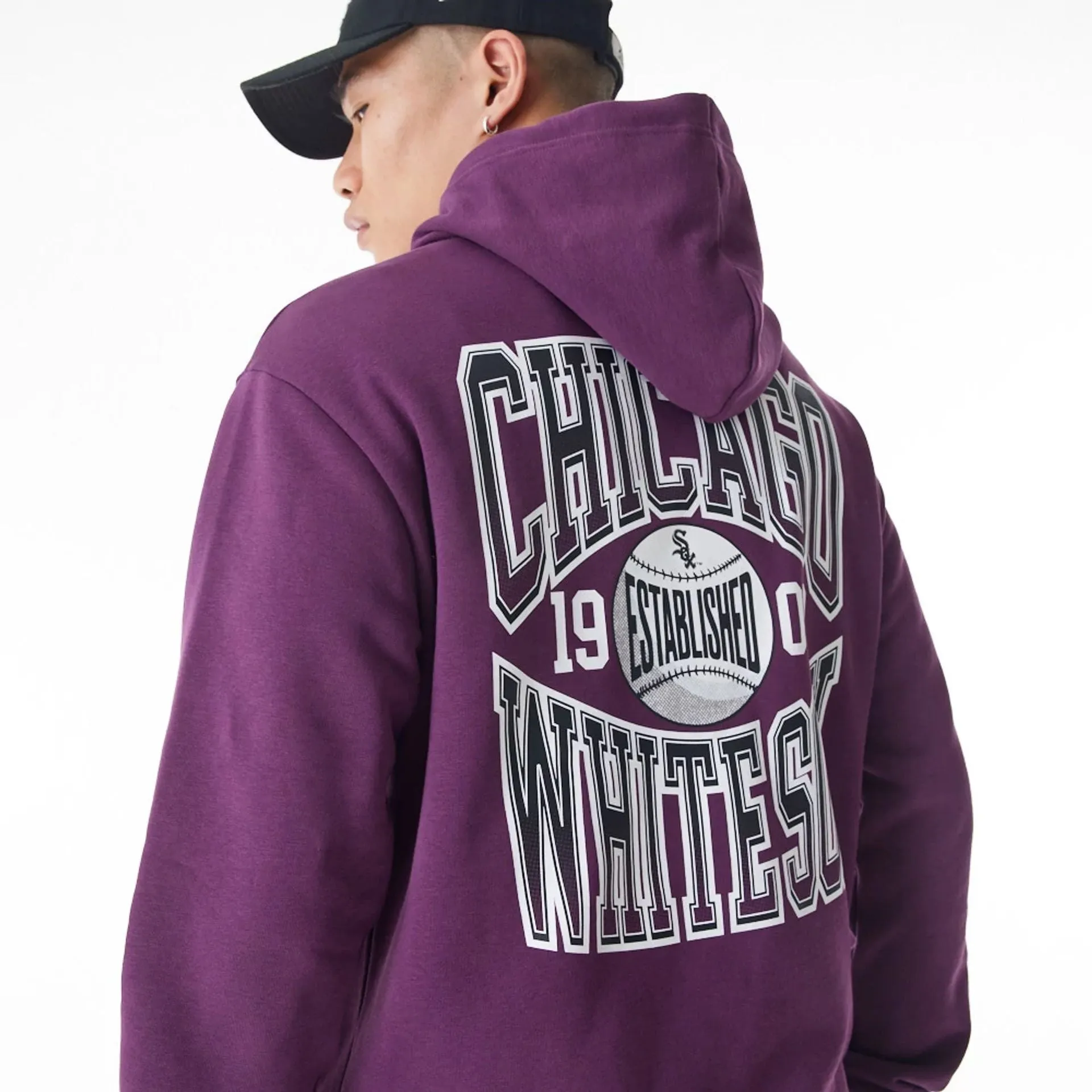 Chicago White Sox MLB Gradient Dark Purple Oversized Pullover Hoodie