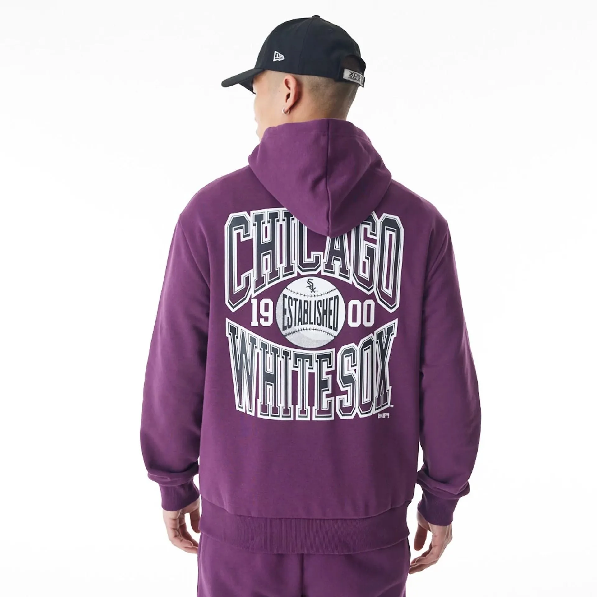 Chicago White Sox MLB Gradient Dark Purple Oversized Pullover Hoodie