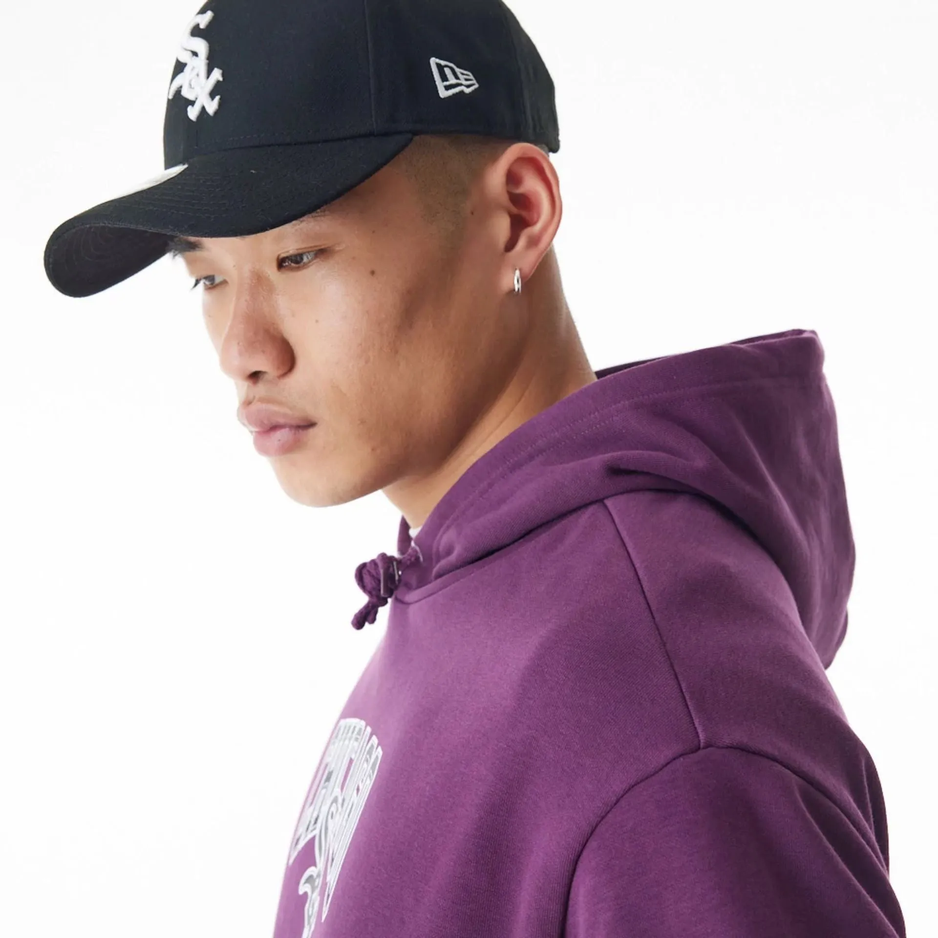 Chicago White Sox MLB Gradient Dark Purple Oversized Pullover Hoodie