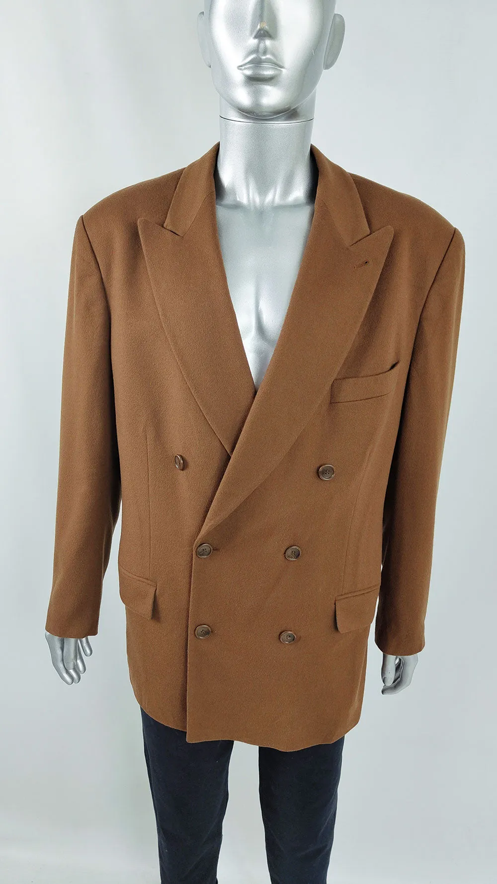 Cinque Vintage Mens Brown Wool & Cashmere Double Breasted Blazer