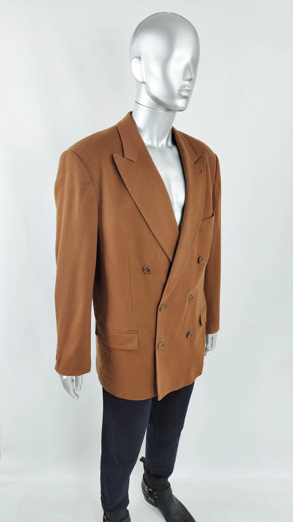 Cinque Vintage Mens Brown Wool & Cashmere Double Breasted Blazer