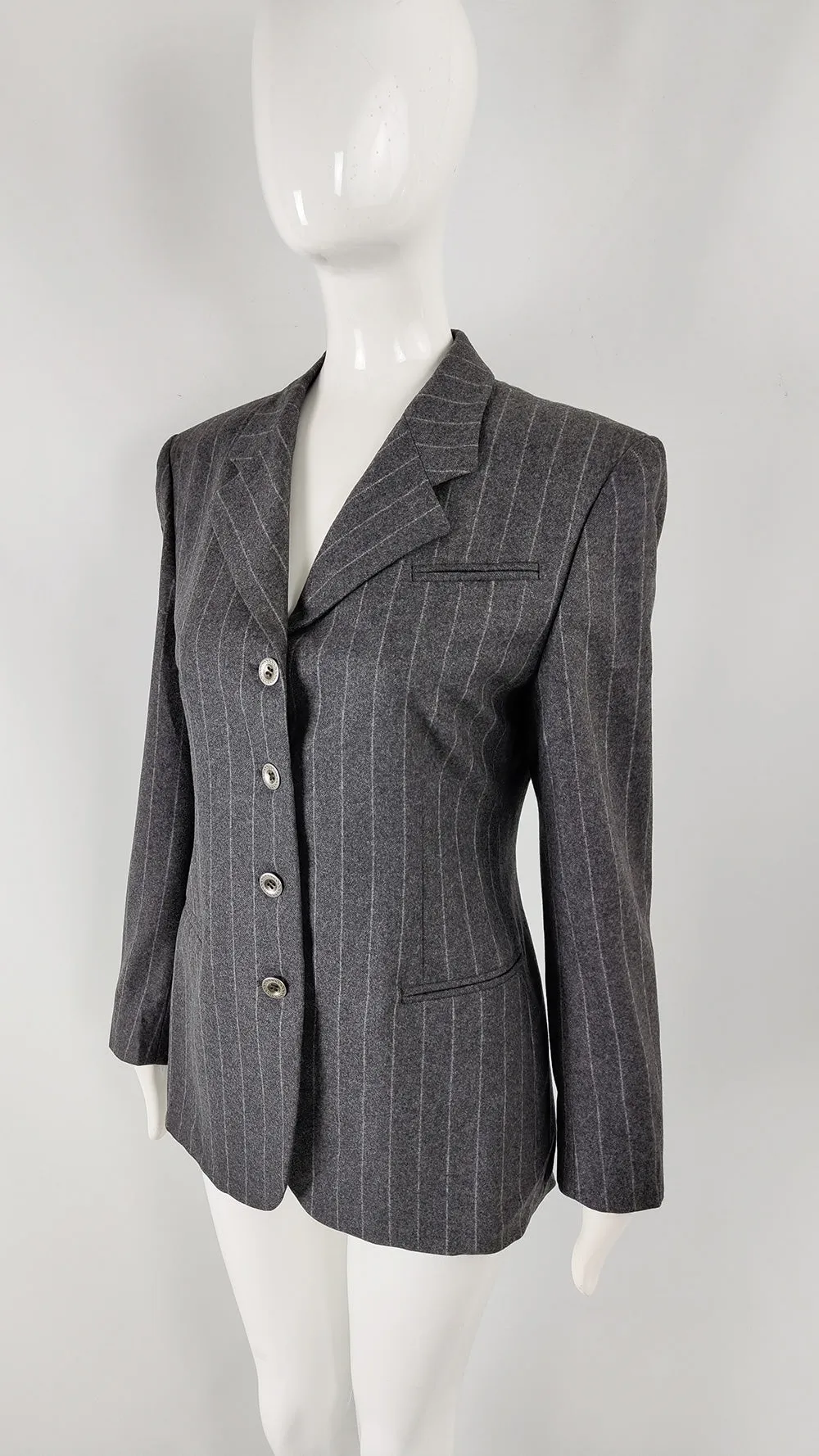 Claudio Lugli Womens Grey Wool Blazer