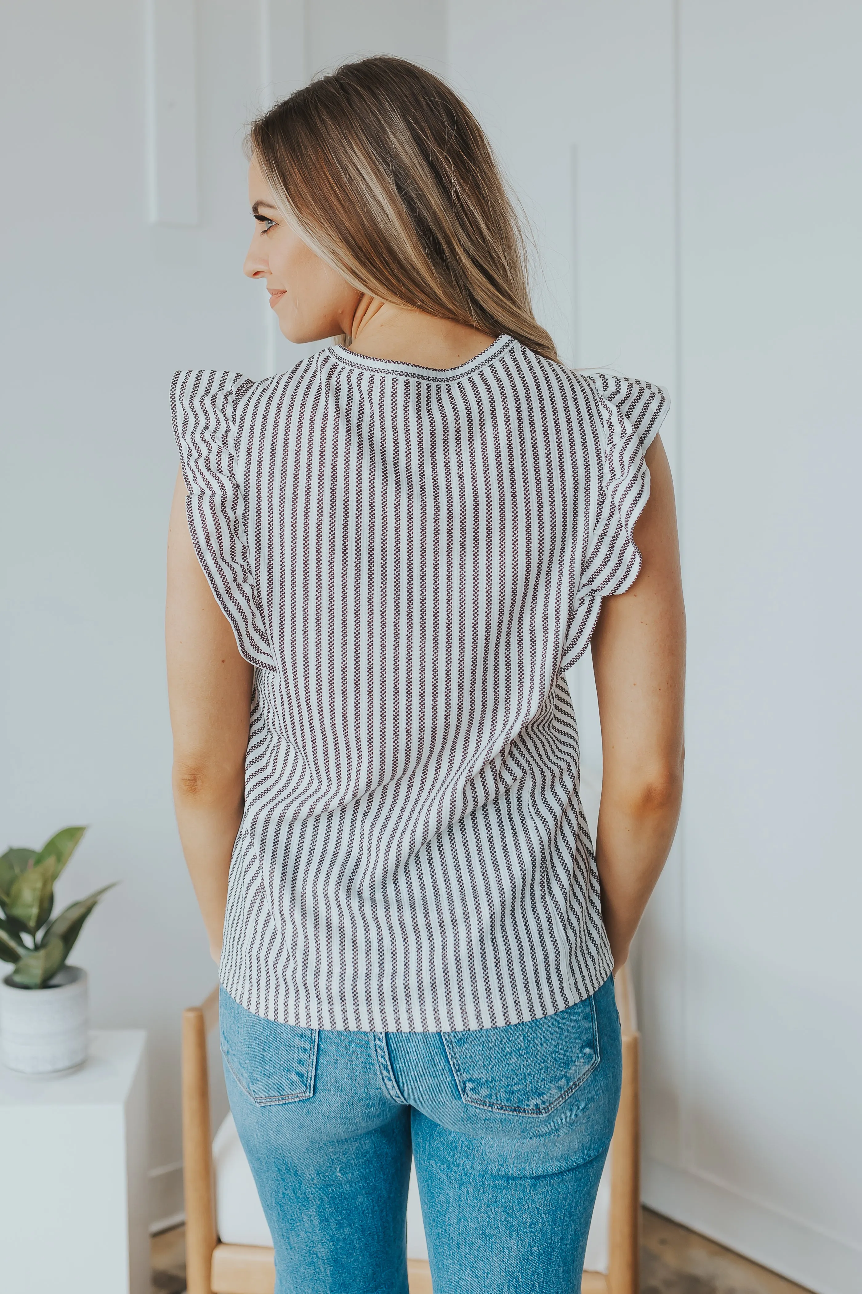 Coffee Striped Top