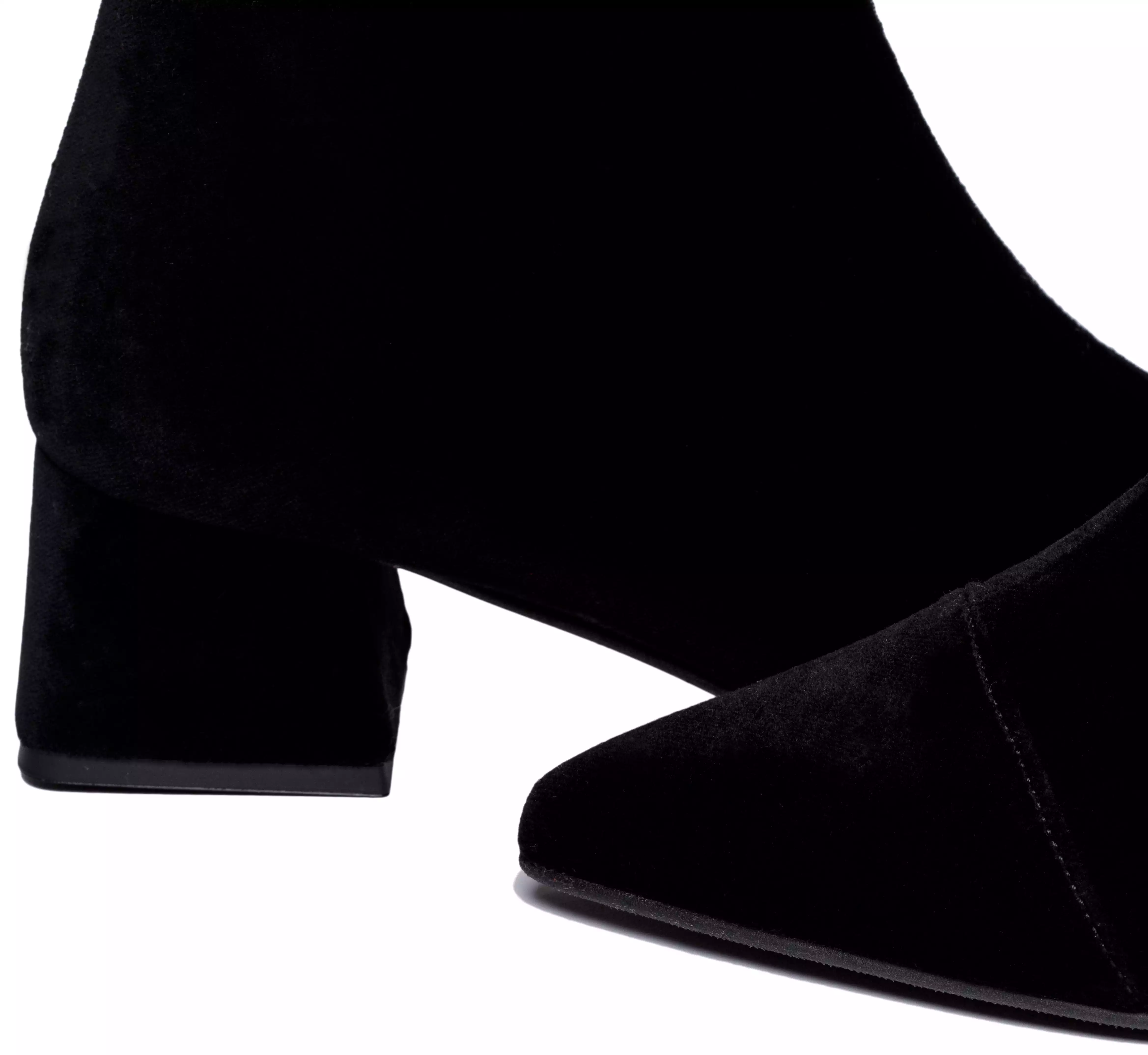 Dahlia Vegan Velvet Ankle Boots | Black