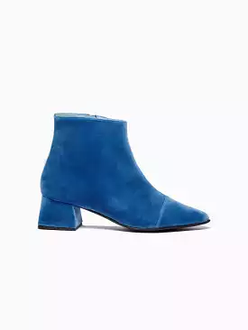 Dahlia Vegan Velvet Ankle Boots | Blue