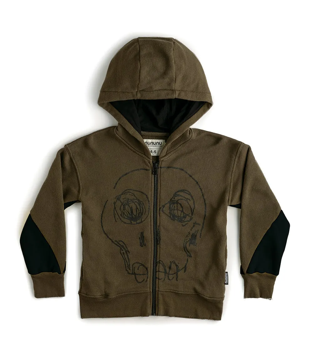 dazed skull zip hoodie