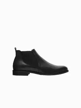 Dean Men's Grape Leather Vegan Chelsea Boots | Black