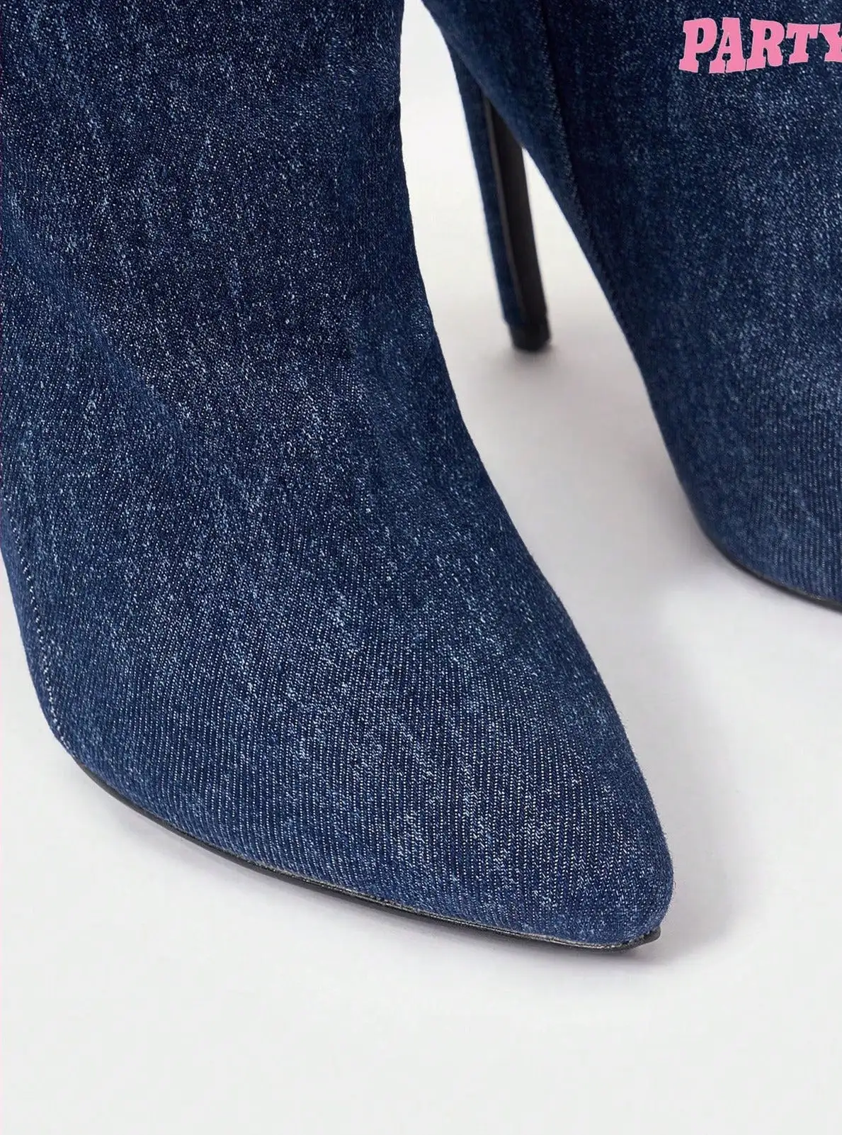 Denim High Heel Pants Boots