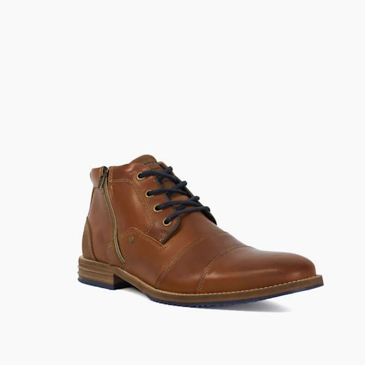 DUNE LONDON Captains Double Toe-Cap Leather Boots - Brown