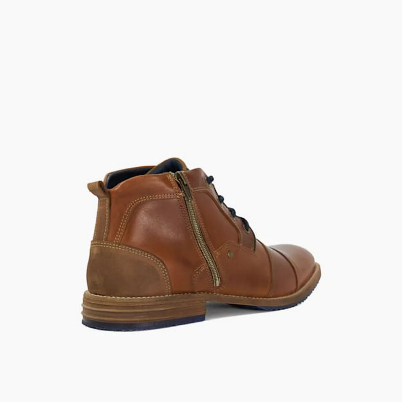 DUNE LONDON Captains Double Toe-Cap Leather Boots - Brown