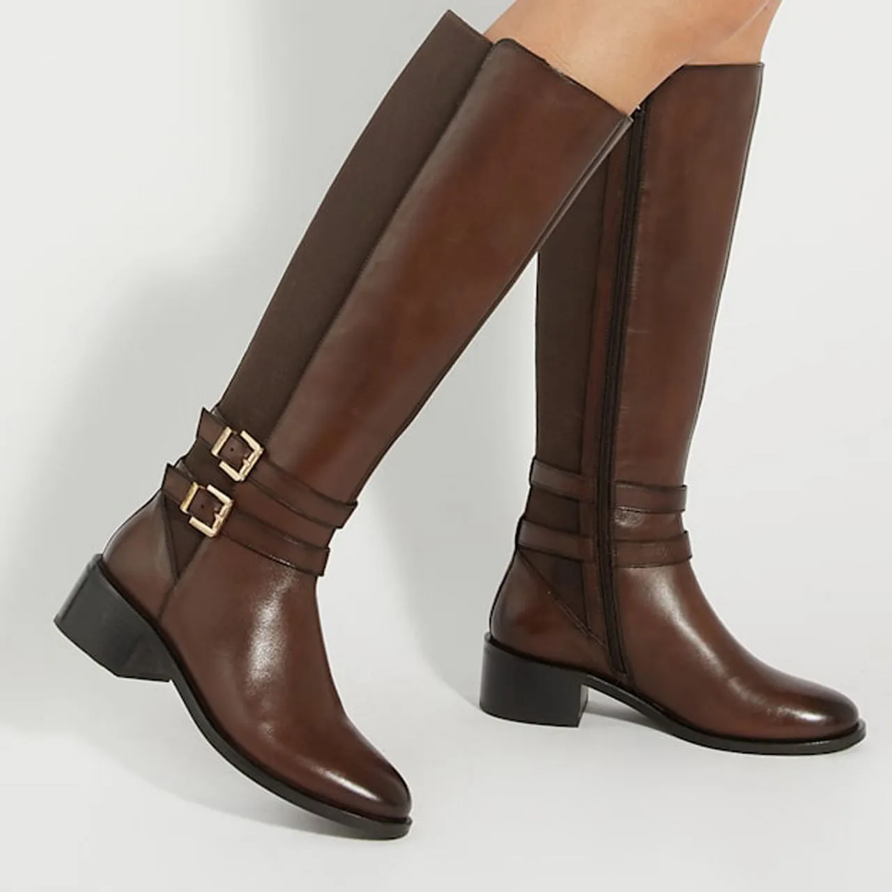 DUNE LONDON Tatter Knee-High Boots - Brown