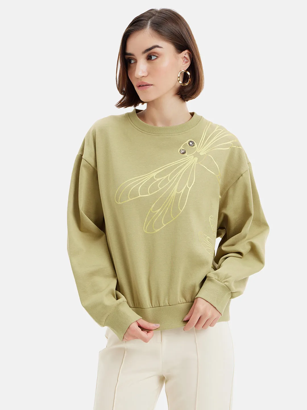 Embellished Dragonfly Sweatshirt