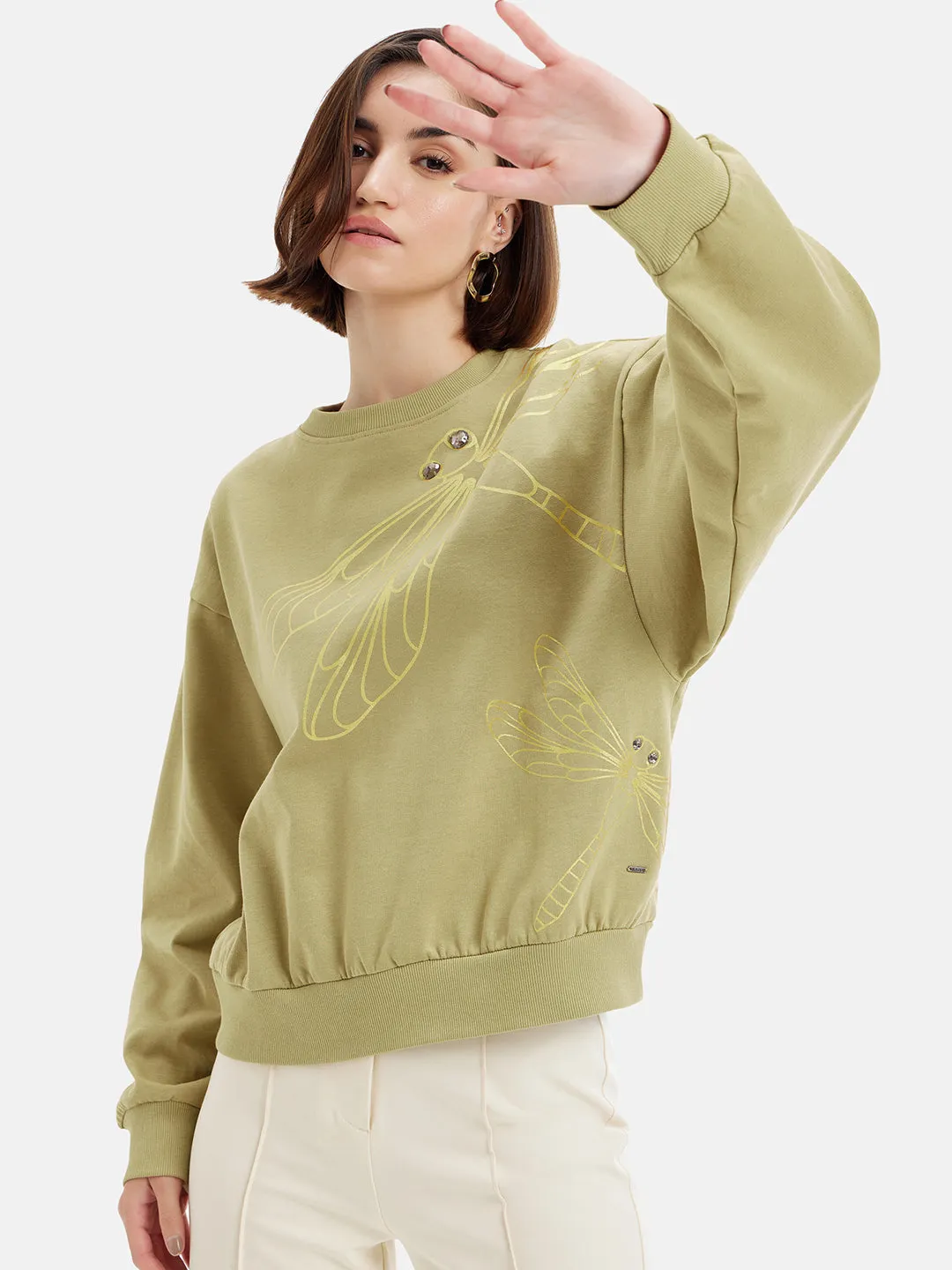 Embellished Dragonfly Sweatshirt