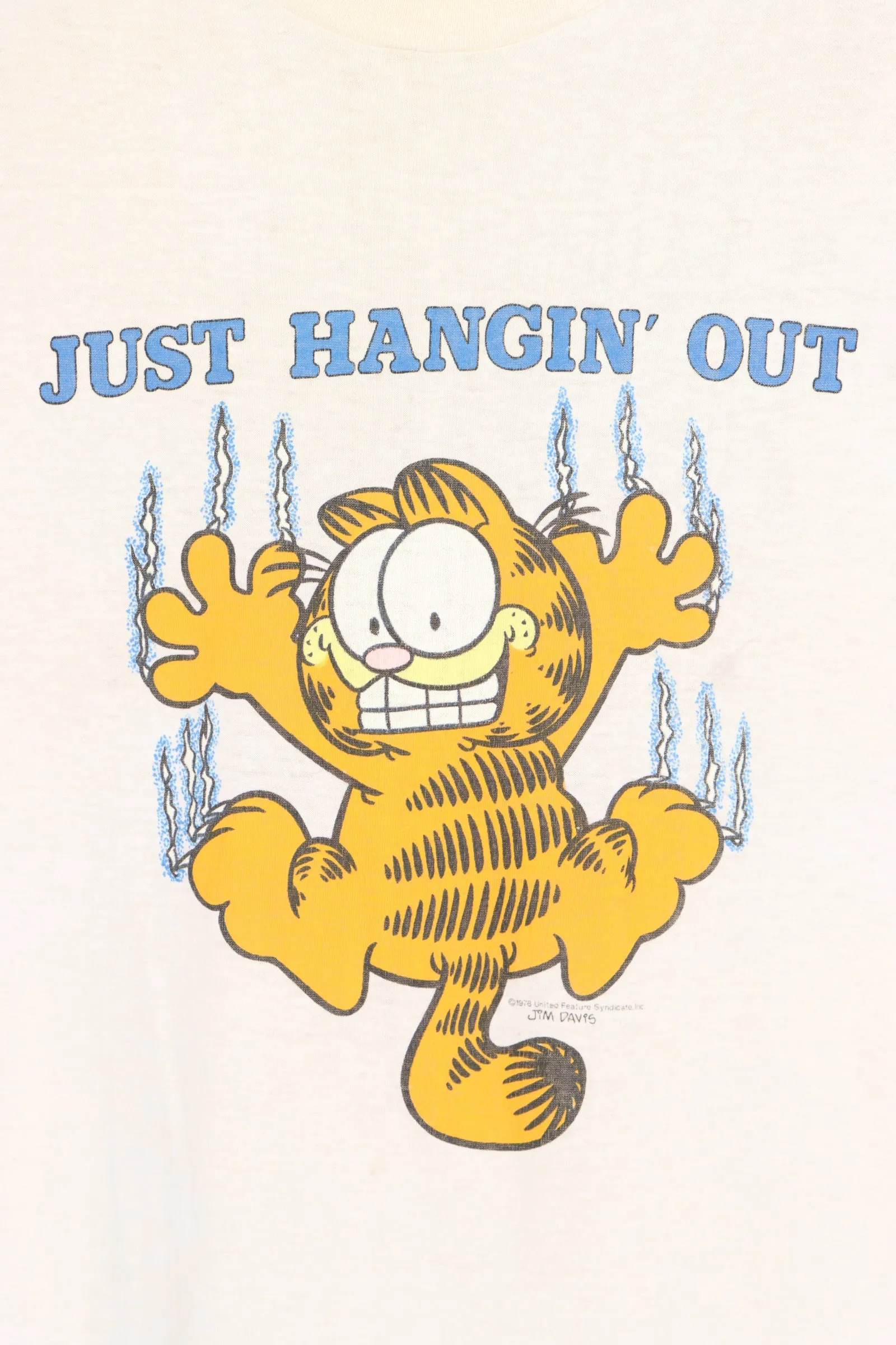 Garfield Just Hangin' Out 1978 Paper Thin Single Stitch T-Shirt (M)