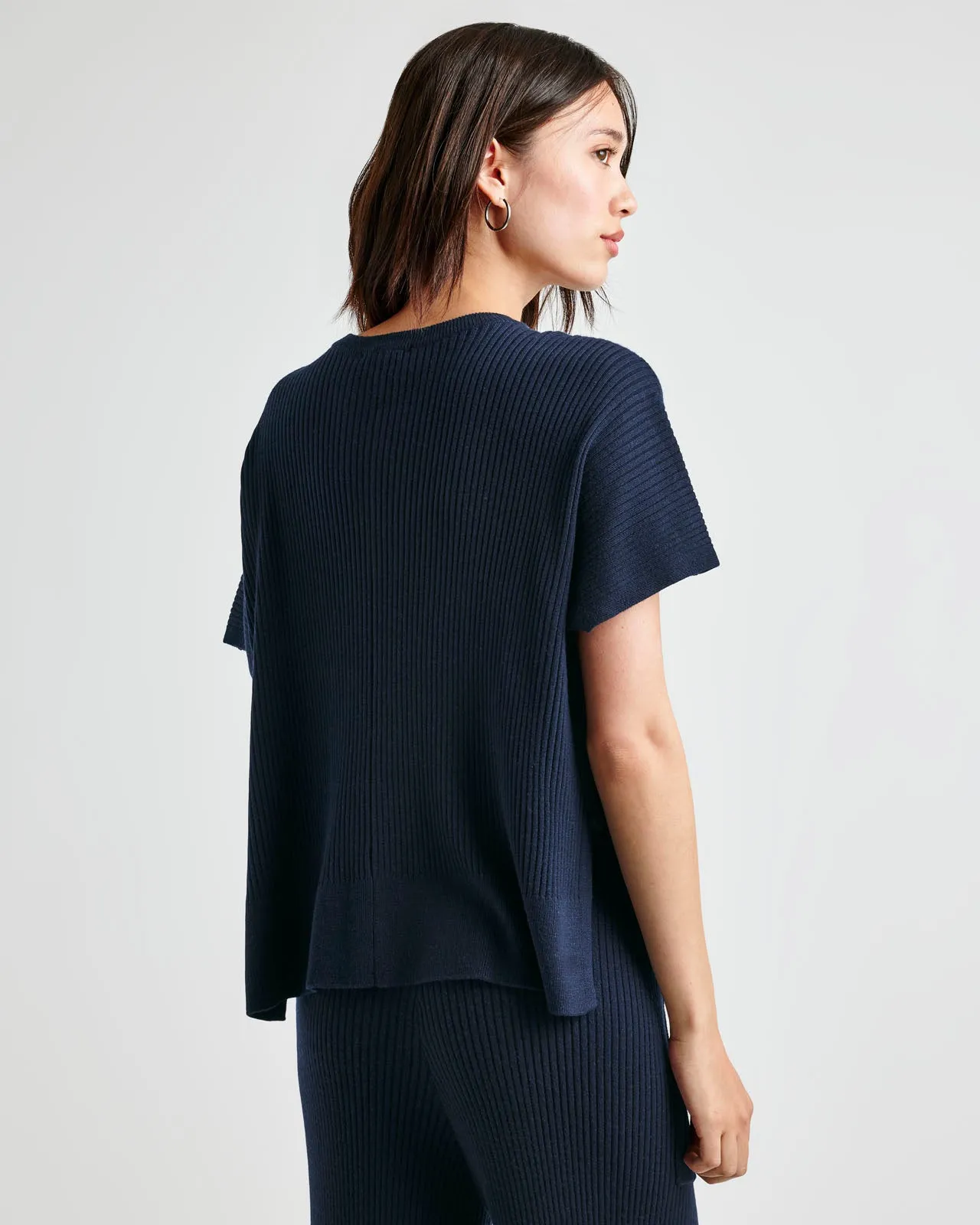 Georgie Cashblend Rib Short Sleeve Sweater