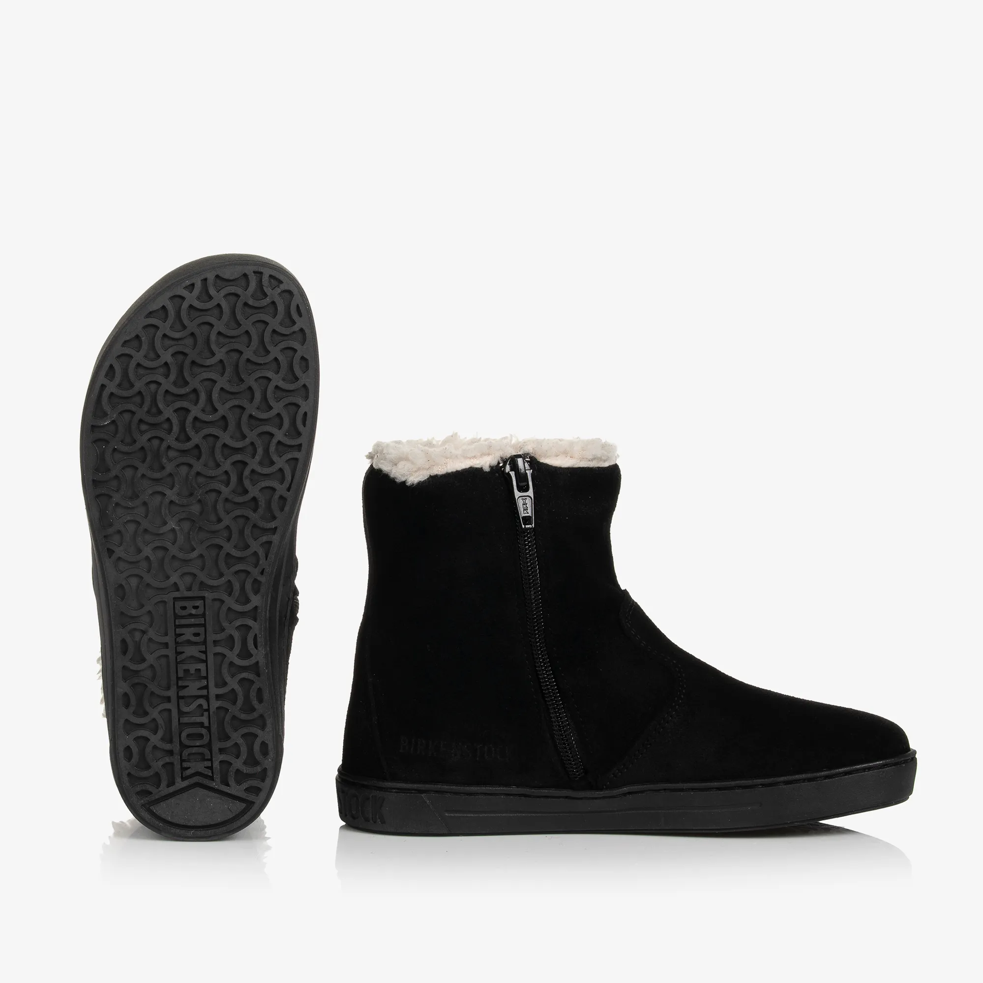 Girls Black Suede Leather Boots