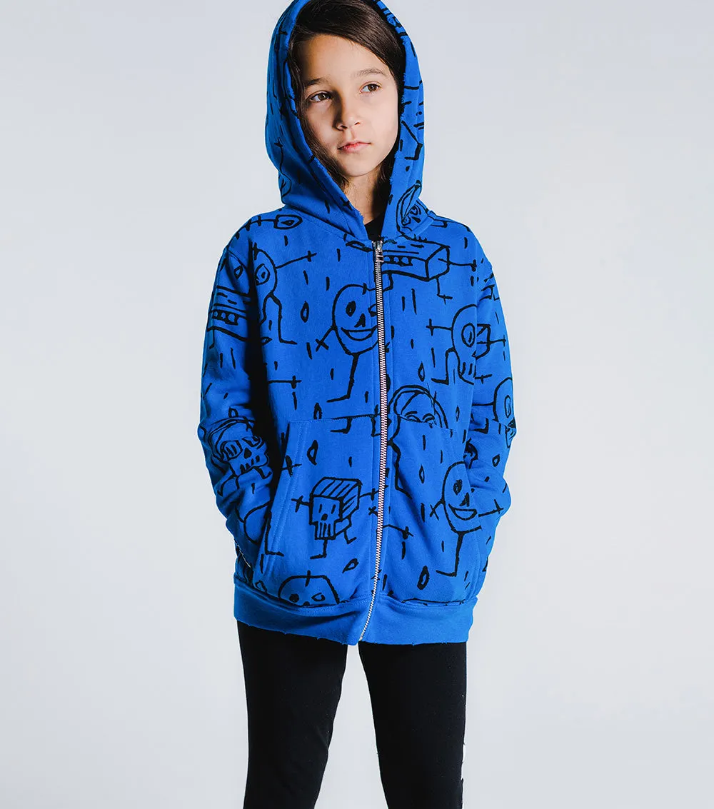 goofy skulls zip hoodie