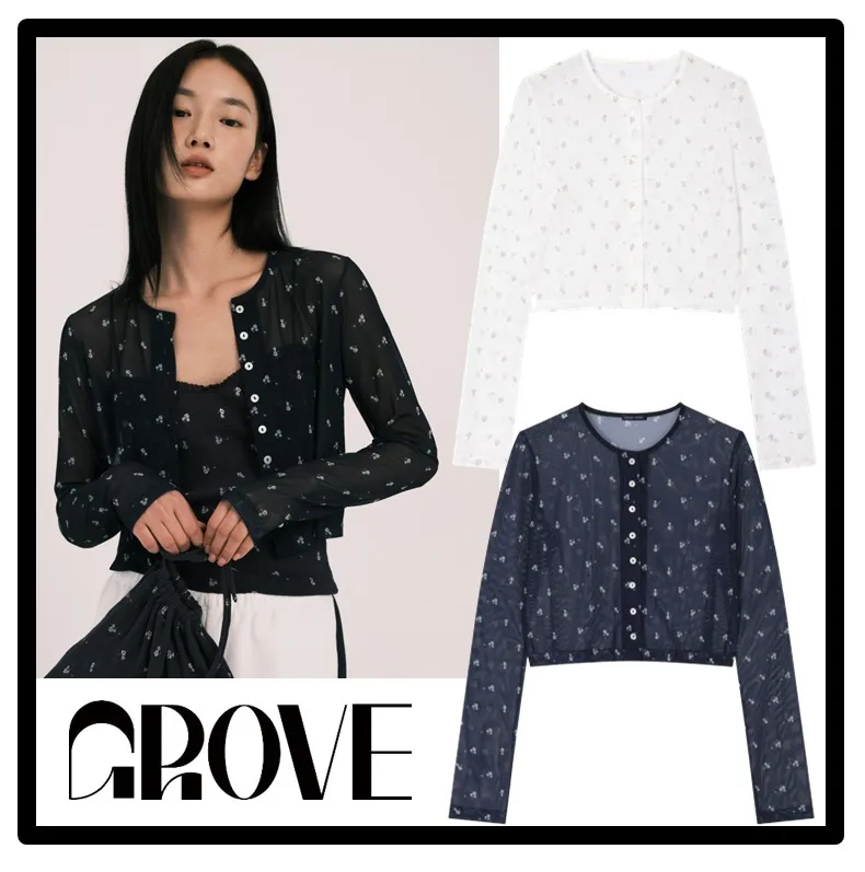 GROVE  |Casual Style Street Style Logo Cardigans