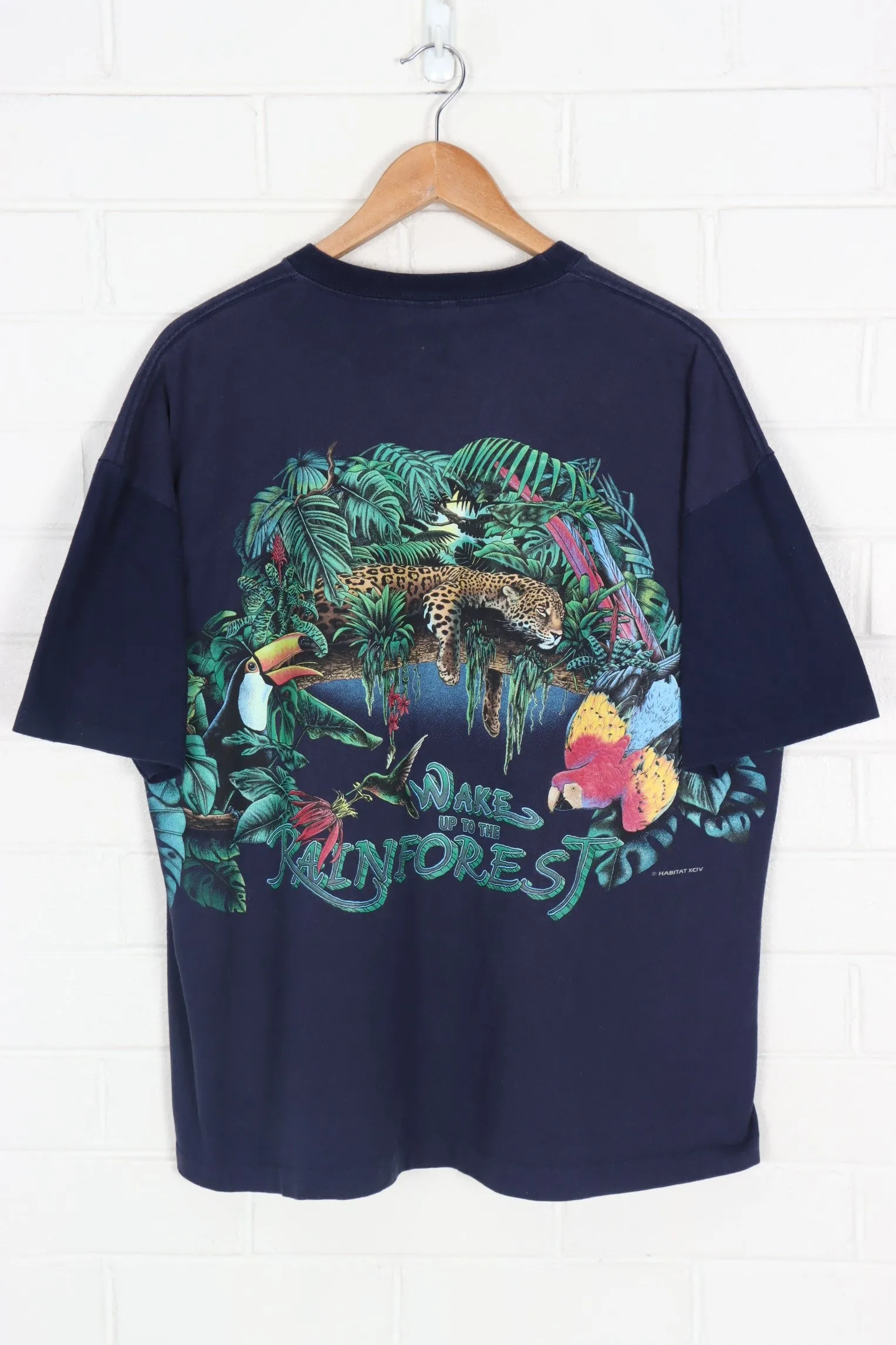 HABITAT 'Wake Up To The Rainforest' Leopard Toucan Animal Tee (XL)